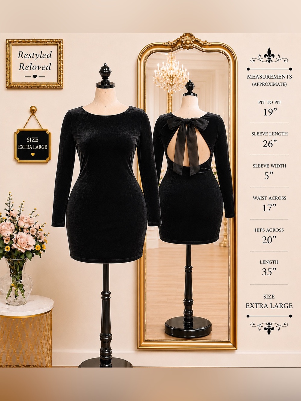 Lulus Captivating Muse Black Velvet Tie-Back Mini Dress Sz. XL NWT